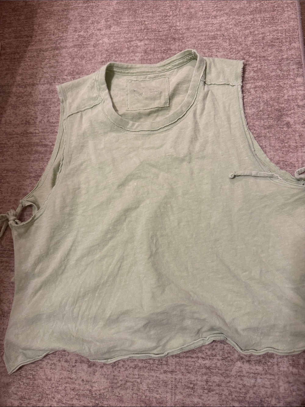 aerie Pale Sage Cutout Crop Tank